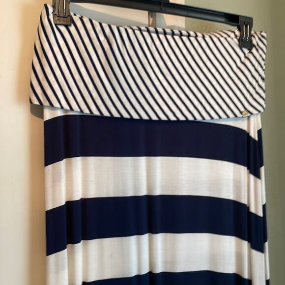 Calvin Klein striped maxi skirt blue and white M - Picture 3 of 6
